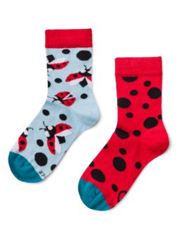 Chaussettes rigolotes pour enfants Coccinelles et points