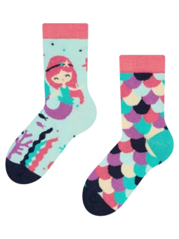 Chaussettes rigolotes pour enfants Petite sirène
