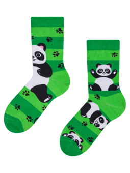 Chaussettes rigolotes pour enfants Panda et rayures