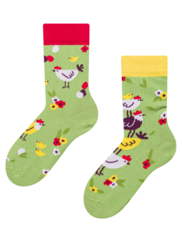 Chaussettes rigolotes pour enfants Poules et poussins