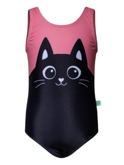 Girls' Swimsuit Black Kitten