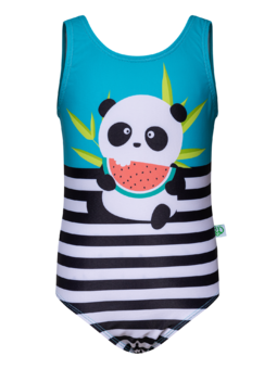 Veselé dievčenské plavky Panda na dovolenke