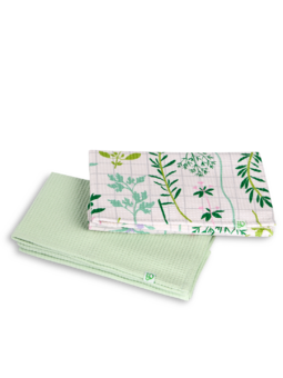 Paquet de 2 serviettes de cuisine rigolotes Herbes de jardin