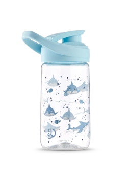 Gourde d’eau rigolote de 470 ml Requin gris