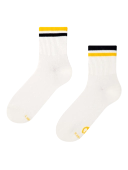 Chaussettes mi-mollet à rayures jaune et noir