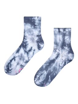 Chaussettes mi-mollet tie-dye bleu et gris