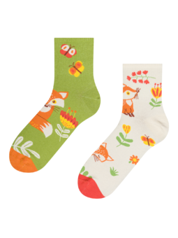 Veselé lýtkové ponožky Líška a motýle