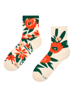 Chaussettes mi-mollet rigolotes Jardin de coquelicots