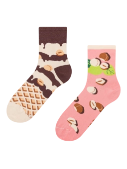 Chaussettes mi-mollet rigolotes Biscuit aux noix