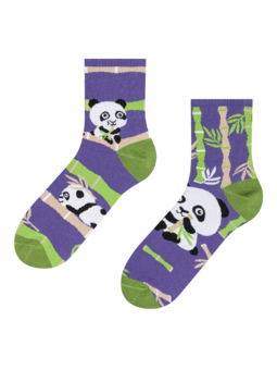 Vesele srednje visoke čarape Panda akrobat