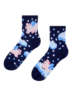 Chaussettes mi-mollet rigolotes Cochons dans les nuages