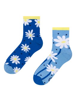 Chaussettes mi-mollet rigolotes Marguerites et points