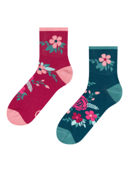 Calcetines de deporte alegres Flores de rosa mosqueta