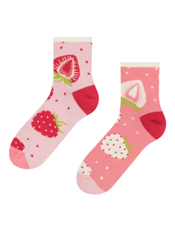 Chaussettes mi-mollet rigolotes Fraises sucrées