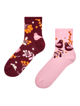 Chaussettes mi-mollet rigolotes Oiseaux et baies