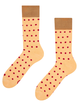 Béžové teplé ponožky Malé bodky