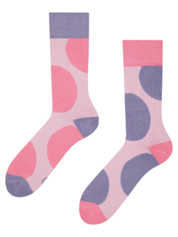 Ružové teplé ponožky Veľké bodky