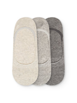 Paquet de 3 chaussettes invisibles classiques Mélange gris