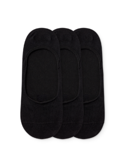 Paquet de 3 paires de chaussettes invisibles noires classiques en coton