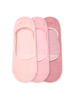 Paquet de 3 paires de chaussettes invisibles roses poudrées en coton