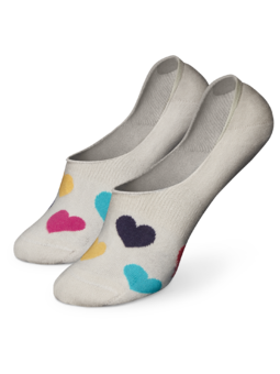 Chaussettes invisibles rigolotes Cœurs colorés