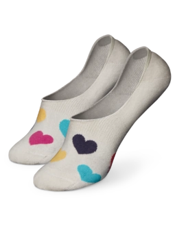 Chaussettes invisibles rigolotes Cœurs colorés