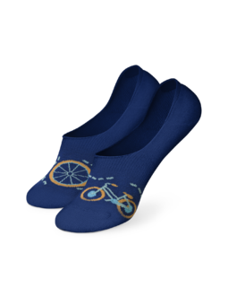Chaussettes invisibles rigolotes Bicyclette orange