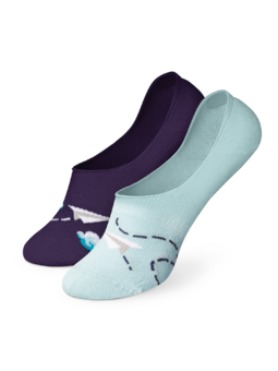 Chaussettes invisibles rigolotes Avions en papier et nuages