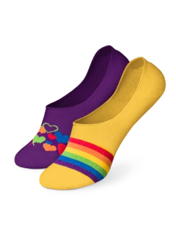 Chaussettes invisibles rigolotes Amour multicolore