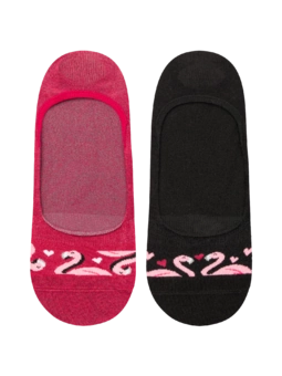 Chaussettes invisibles rigolotes Flamants et cœurs