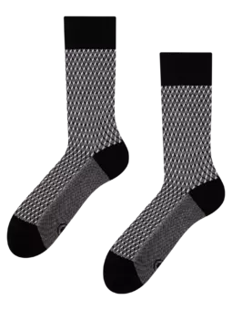 Chaussettes à motifs noires et blanches