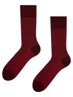 Chaussettes à motifs marron et rouges