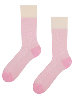 Chaussettes jacquard rose pastel