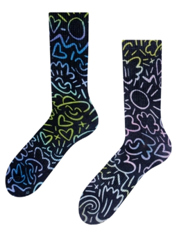 Ponožky z žebrovaného úpletu Pouliční čmáranice