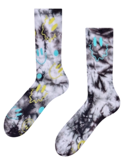 Ponožky z žebrovaného úpletu Zářiví smajlíci