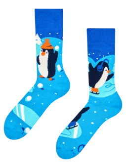 Chaussettes chaudes Manchots patinant
