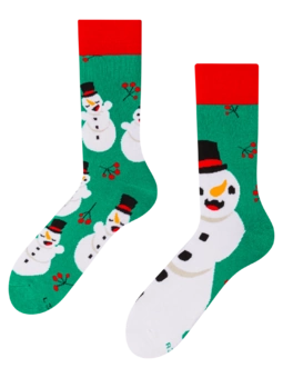 Chaussettes chaudes rigolotes M. et Mme Bonhomme de neige