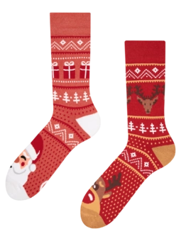 Veselé teplé ponožky Sobi Santy Clause