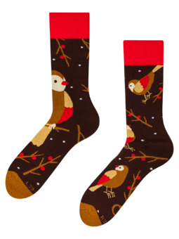Chaussettes chaudes rigolotes Oiseau perché sur une branche