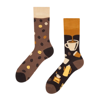 Chaussettes rigolotes en fibres de bambou Grains de café