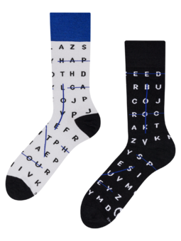 Chaussettes rigolotes en fibres de bambou Mots croisés