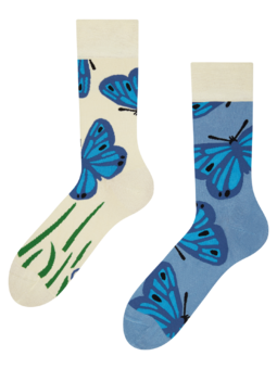 Veselé bambusové ponožky Motýľ modráčik
