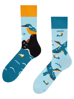 Chaussettes rigolotes en fibres de bambou Martin-pêcheur