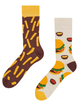 Chaussettes rigolotes Burger et Frites