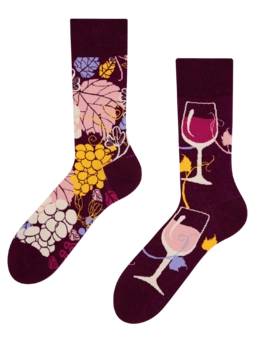 Chaussettes rigolotes Vin rouge