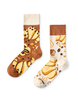 Chaussettes rigolotes Croissant et café