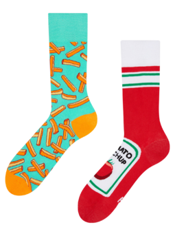 Chaussettes rigolotes Frites et ketchup