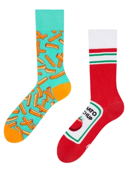 Chaussettes rigolotes Frites et ketchup