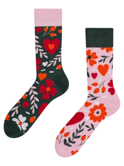 Chaussettes rigolotes Amour floral