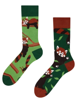 Veselé ponožky Panda červená